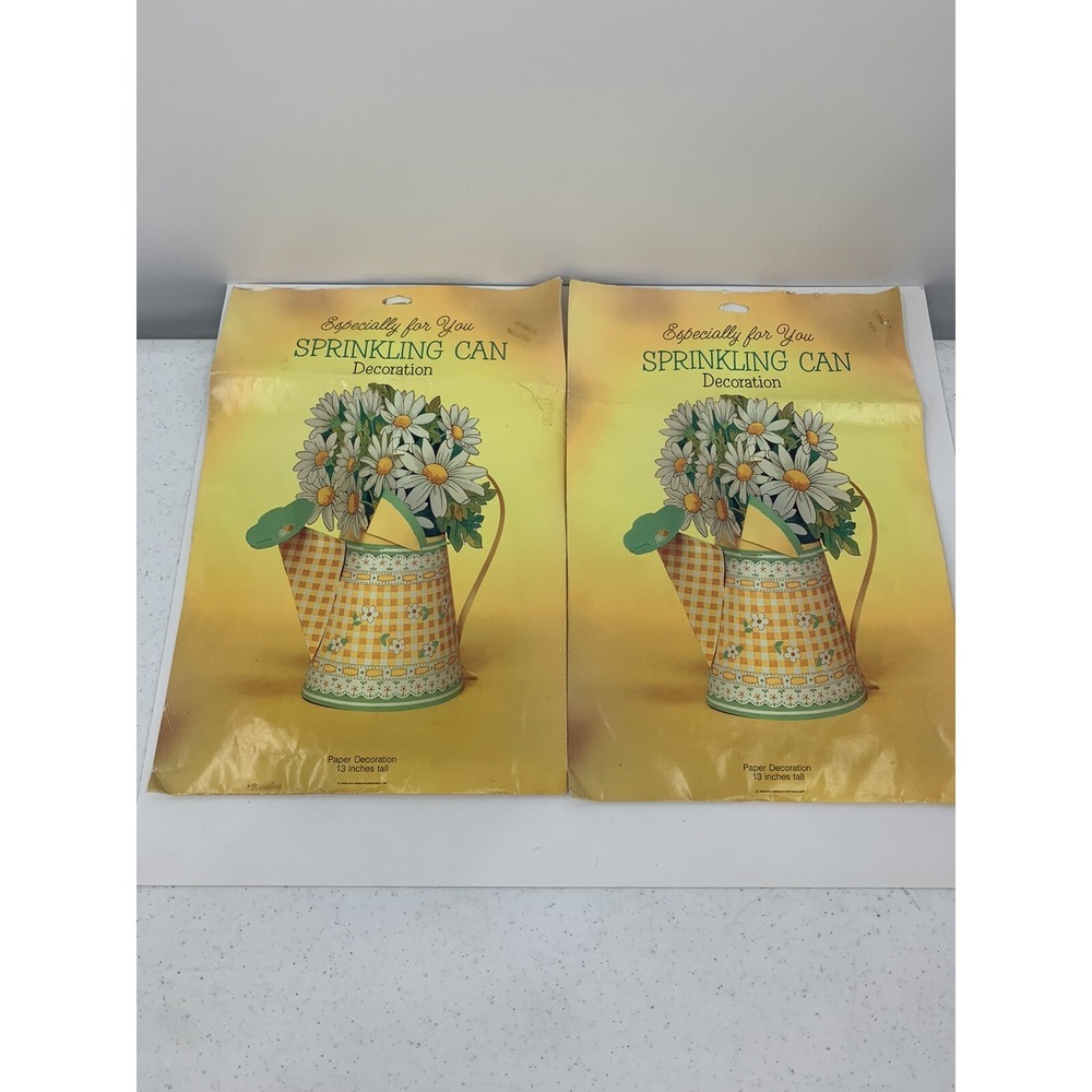 Vintage 1981 American Greetings 2 Daisy Watering Can Centerpieces Bridal Shower
